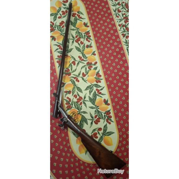 Fusil de chasse juxtapos� � broches, canons Damas sign�s Bernard � Li�ge. Fin 19�me