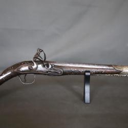 Pistolet &agrave; silex oriental - Travail des Balkans OttomanS, 19&egrave;me si&egrave;cle