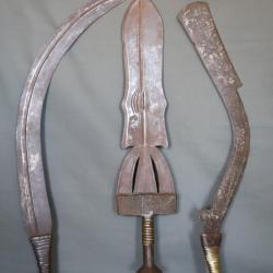 Trois armes blanches Africaines - Congo (RDC), 1&egrave;re moiti&eacute; 20&egrave;me si&egrave;cle