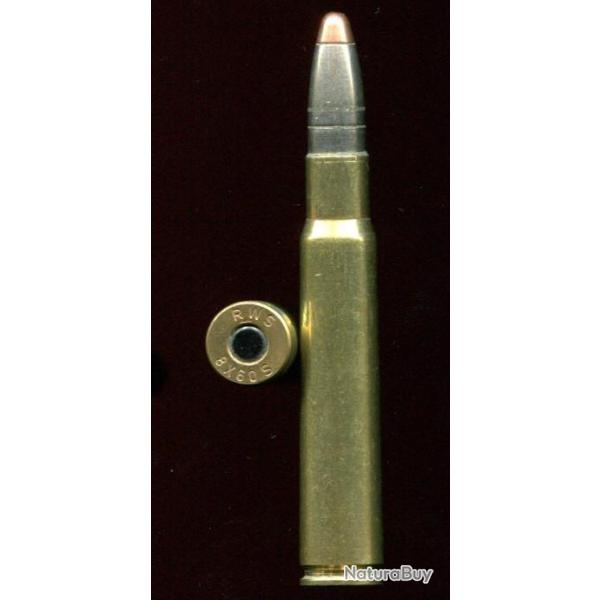 8 x 60 S - RWS - balle nickel pointe cuivre