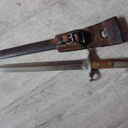 Ba&iuml;onnette mdle 1918 pour K11 ou K31 Rubin Schmidt. Avec PF en cuir