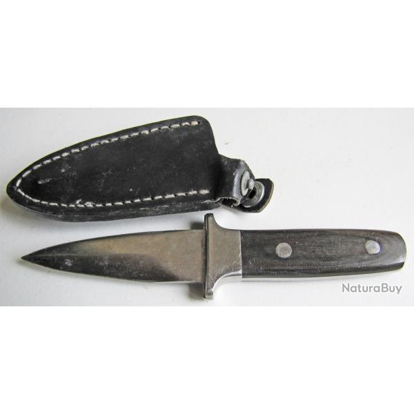 COUTEAU DE BOTTE. Explorer boot. Inox et micarta, dans son �tui cuir.