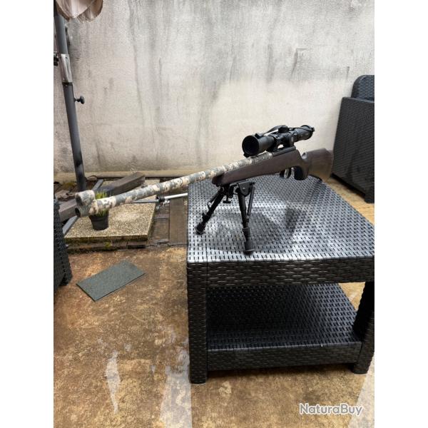 Carabine KRICO .22 LR � verrou - Lunette Hawke + Bipied