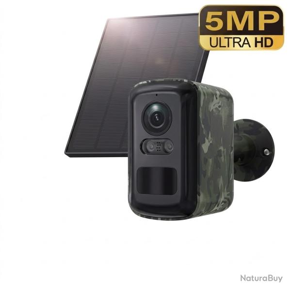 Cam�ra de Chasse 4G WiFi Solaire 5MP Vision Nocturne Couleur PIR Batterie 5200mAh IP66 Surveillance