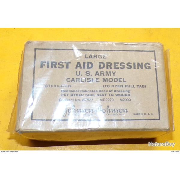 Pansement US ARMY LARGE FIRST AID DRESSING  JOHNSON Chicago militaria WW2 ,    ETAT  NEUF VOIR PHOTO