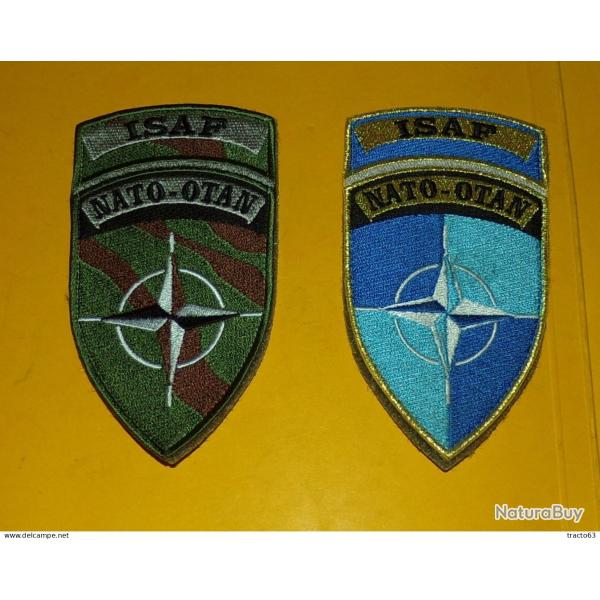 PAIRE INSIGNE TISSU I.S.A.F� , NATO-OTAN ,�La�Force internationale d'assistance � la s�curit�(FIAS)