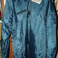 PARKA COUPE VENT NYLON FOURRE COL MARINE&nbsp; AVEC CAPUCHE , INTERIEUR FOURRE BLEU , FABRICATION BOMALAN