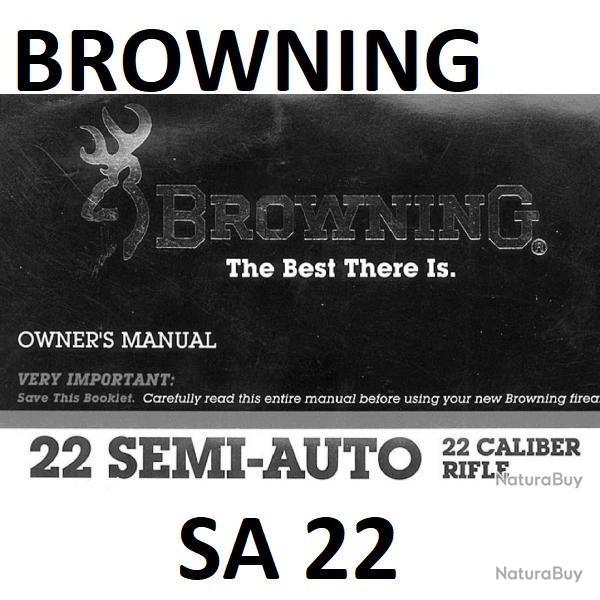 notice carabine BROWNING SA22 22LR - VENDU PAR JEPERCUTE (m2827)