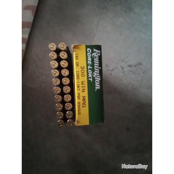 Bo�te 20  balles Remington CORE-LOKT PSP 300 win mag 180 GR livraison comprise