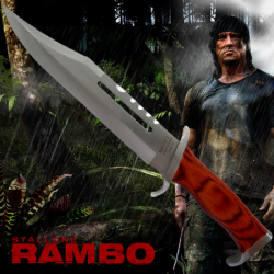 Couteau Rambo III Standard Edition Lame Acier Inox Manche Bois Etui Cuir Version NON NUMEROT&eacute;e 00