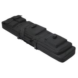 Housse pour arme longue type sac &agrave; dos 115 cm Noir avec poches de rangement