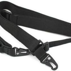 BRETELLE, &Eacute;LINGUE, SANGLE, BANDOULI&Egrave;RE NOIRE POUR ARMES 3 POINTS AVEC CLIPS (NEUVE)