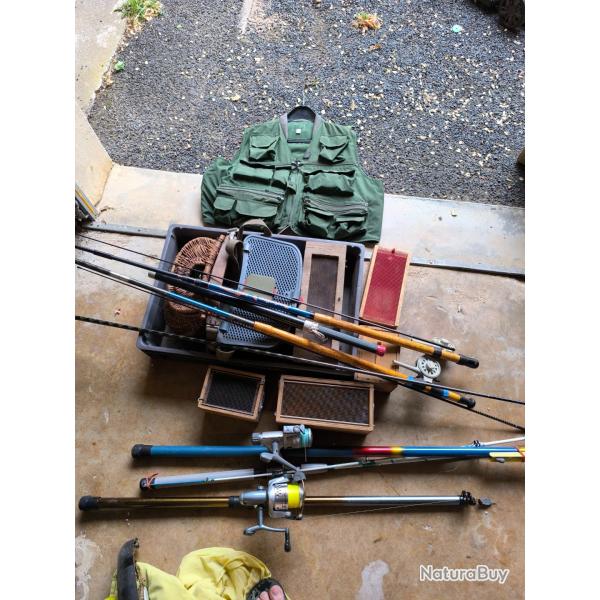 Ensemble complet p�che truite/rivi�re - 2 cannes Garbolino Kevline carbone + accessoires
