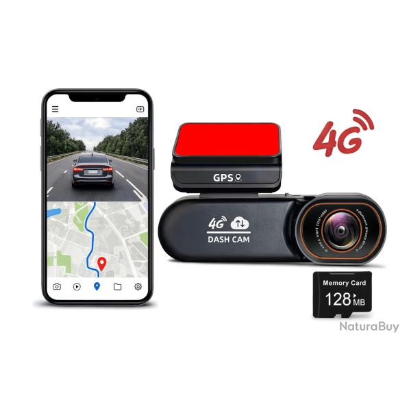 Dashcam 4G GPS Surveillance 24/7 Audio Bidirectionnel - Carte 128 go - Guide FR - Garantie 2 ans