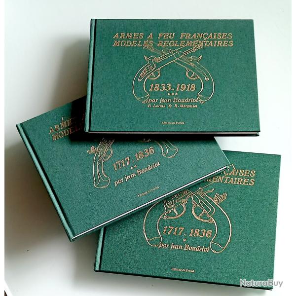 Les trois tomes de la collection jean BOUDRIOT, Pistolet, Fusils