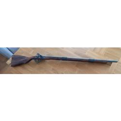 R&eacute;plique d&eacute;corative fusil ancien &agrave; silex - Bois et m&eacute;tal - Paris 1809