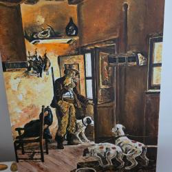 Peinture sc&egrave;ne de chasse