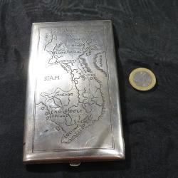 &eacute;tui &agrave; cigarettes en argent massif, fabrication indochinoise vers 1940-1950