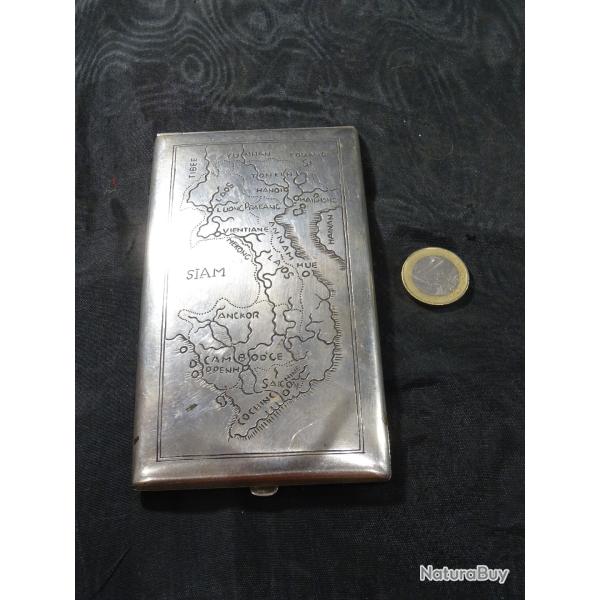 �tui � cigarettes en argent massif, fabrication indochinoise vers 1940-1950