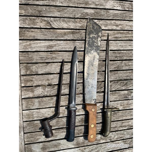 Lot baio, coupe coupe tirailleur, etc