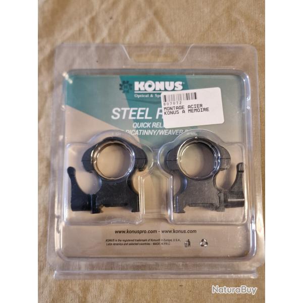 Colliers acier Hauts KONUS 25,4mm/1" � levier pour rail Picatinny/Weaver HILMAR SUPER DESTOCK !!!
