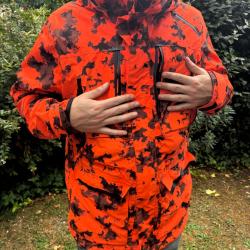 Veste de chasse Blaser Outfits "Blaze" 2 en 1 - Orange Camouflage - Taille XL - tr&egrave;s bon &eacute;tat