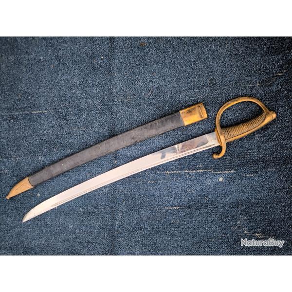 Reproduction patin�e de Sabre briquet d'infanterie France Empire fourreau cuir made in Spain. MARTO.