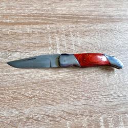 Couteau laguiole 7cm poign&eacute;e rouge avec &eacute;tui