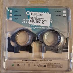 Colliers acier Medium KONUS 30mm &agrave; levier pour rail Picatinny/Weaver HILMAR SUPER DESTOCK !!!