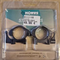 Colliers acier Bas KONUS 30mm &agrave; levier pour rail Picatinny/Weaver HILMAR SUPER DESTOCK !!!