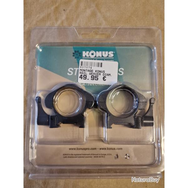 Colliers acier Bas KONUS 30mm � levier pour rail Picatinny/Weaver HILMAR SUPER DESTOCK !!!