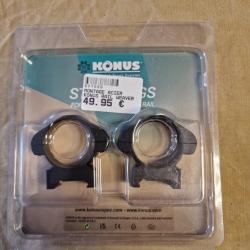 Colliers acier Medium KONUS 30mm pour rail Picatinny/Weaver HILMAR SUPER DESTOCK !!!