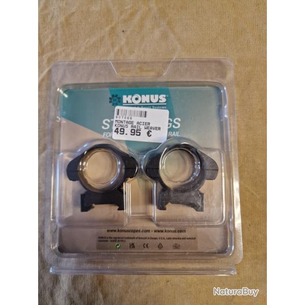 Colliers acier Medium KONUS 30mm pour rail Picatinny/Weaver HILMAR SUPER DESTOCK !!!