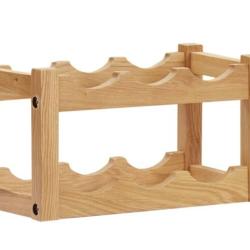 Casier bouteilles bois ch&ecirc;ne 37x21x21 cm 6 bouteilles autoportant