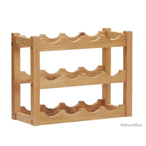 Casier bouteilles bois ch�ne 47x21x36 cm 12 bouteilles autoportant