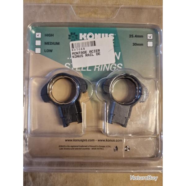 Colliers acier Hauts KONUS 25,4mm/1" pour rail 11mm HILMAR SUPER DESTOCK !!!