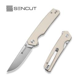 Couteau Sencut Stria Lame Acier D2 Manche G10 Ivoire Liner Lock S251121