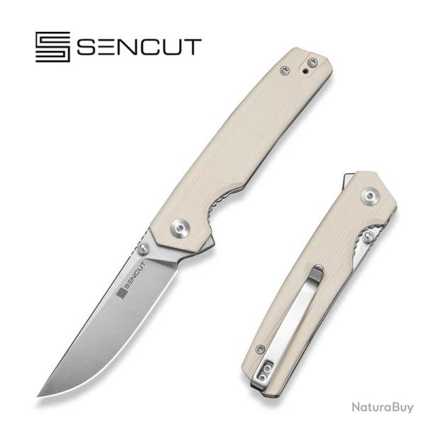 Couteau Sencut Stria Lame Acier D2 Manche G10 Ivoire Liner Lock S251121
