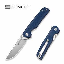 Couteau Sencut Stria Lame Acier D2 Manche Micarta Canvas Bleu Liner Lock S251123