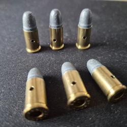lot de 6 munitions 32 s&w neutralis&eacute; t&ecirc;te ronde plomb