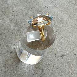 Bague or 18 carats avec aigue marine - taille 49
