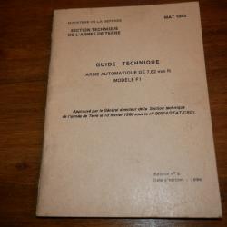 Manuel de mitrailleuse ANF1 en 7.62mm
