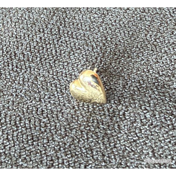 Boucle d'oreille unique en or massif 18 carats - coeur
