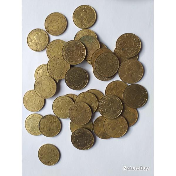 Lot de 36 pi�ces de fran�aises de 20 centimes