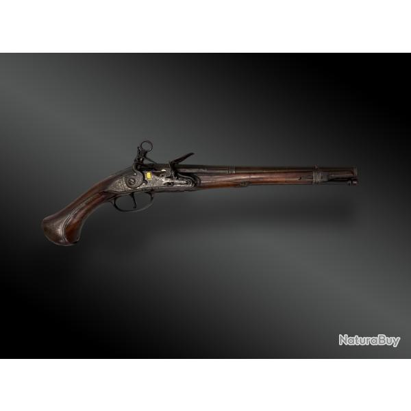 PISTOLET � SILEX, PAR JUAN FERNANDES - MADRID 1734 - PLATINE � LA MODA