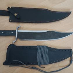 &eacute;norme couteau de travail DBAD KHHI Jim Bowie avec deux &eacute;tuis