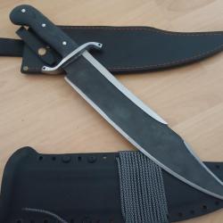 &eacute;norme couteau de travail DBAD KHHI Jim Bowie avec deux &eacute;tuis