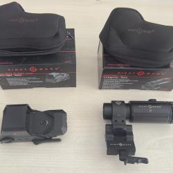 Lot Viseur reflex ultra shot R-spec + T-5 Magnifier  "Sight Mark'