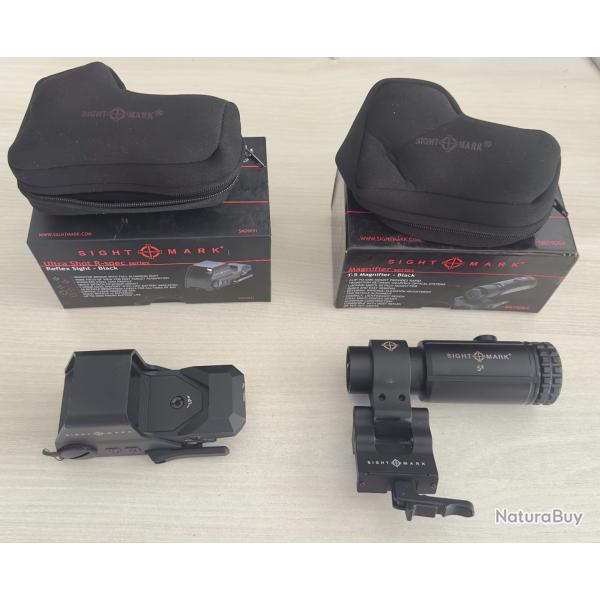 Lot Viseur reflex ultra shot R-spec + T-5 Magnifier  "Sight Mark'