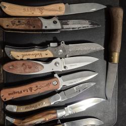Lot de 9 Couteaux Pliants - R&eacute;gionaux